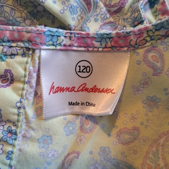 Hanna Andersson girls size 120 or 6-7 light floral dress, muted colors - Picture 5 of 6
